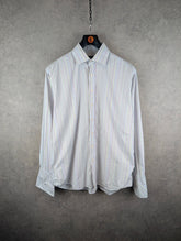 Balmain Shirt Mens XL Extra White Large Dress Stripped Long Sleeve